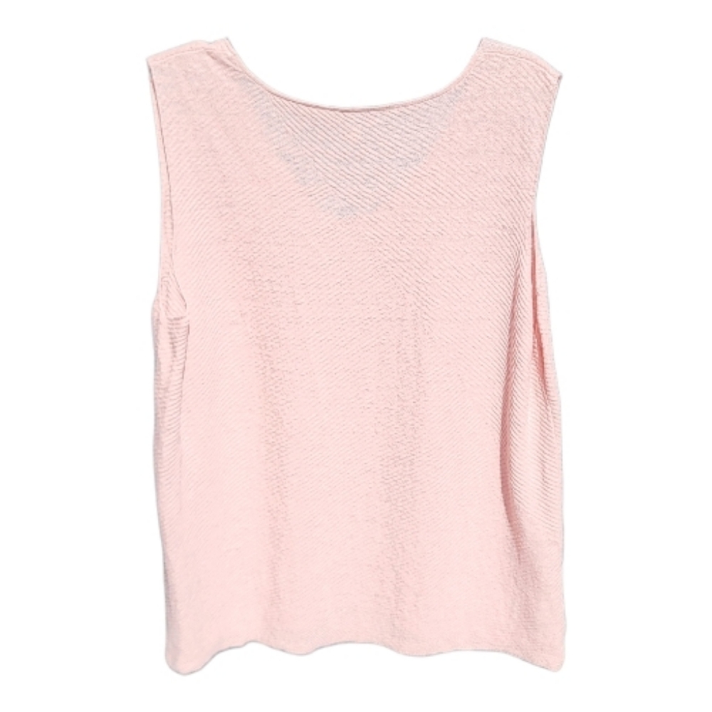 Eileen Fisher Blush Pink V-Neck Linen Tank Top - Size XL - Picture 2 of 5